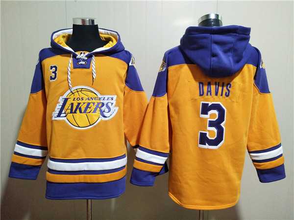 Los Angeles Lakers #3 Anthony Davis Yellow Lace-Up Pullover Hoodie,We sell and wholesale Los Angeles Lakers #3 Anthony Davis Yellow Lace-Up Pullover Hoodie on line form chian!